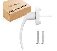 Manilla de aluminio blanco para ventanas - Accesorio seguro y elegante para ventanas y puertas con pasador de 35 mm de longitud. Adecuado para la mayoría de las ventanas estándar. (1 pieza, blanco)