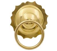 Manilla de puerta antigua china de latón, anillo de puerta vintage con 7,5 cm de diámetro, tirador grueso, fijación con pasador en U. manejar(Brass)