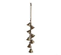 Manilla de puerta de campanillas de viento de metal de cobre, colgador de puerta Feng Shui para entrada al aire libre, campana de bendición montada en la pared con sonidos serenos para decoración del