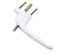 Manilla de ventana con cierre, Reemplazo de manija ventana abatible bloqueable, 10 Uds., en línea con llaves, Kit seguridad, blanco, 43mm