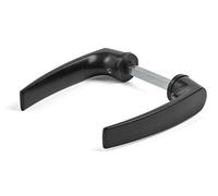 Manilla para Puerta Interior y Exterior - Cuadradillo Incluido - Negro | Cuadradillo y tornillos incluidos, puertas de hasta 70 mm, puerta interior y exterior, válida como recambio