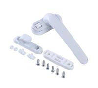 Manilla Para Ventanas Manija de bloqueo abatible universal, aleación aluminio con cerradura, manijas ventana for puerta y(White Right)