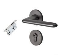 Manilla Puerta Aluminio Espacial Gris Silenciosa 130mm(AD) | Mecanismo magnético silencioso, retracción automática, aluminio espacial gris, 130x55mm, para ideal dormitorios