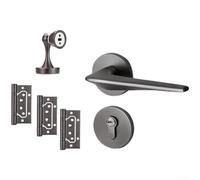 Manilla Puerta Aluminio Espacial Gris Silenciosa 130mm(H) | Mecanismo magnético silencioso, retracción automática, aluminio espacial gris, 130x55mm, para ideal dormitorios