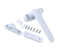 Manilla recta universal, Manija universal for ventana con cerradura de llave for ventanas doble acristalamiento, aleación aluminio, blanca o negra(White Left)