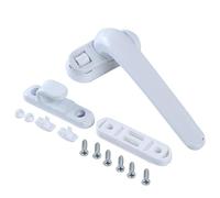 Manilla recta universal, Manija universal for ventana con cerradura de llave for ventanas doble acristalamiento, aleación aluminio, blanca o negra(White Right)