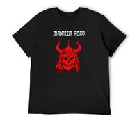 Manilla Road 2 Plain Men's Retro Tees Shirt Black XL