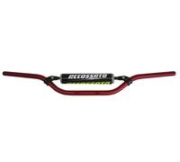 Manillar Accossato de aluminio anodizado rojo con Traversino+Parachoques para Kawasaki KLX-R desde 1996 hasta 2001 (CC 650) Altura Media