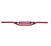 Manillar Accossato fabricado en Italia d.28, ktm rally factory réplica 450 cc (2011-2014), color rojo sez.variable con travesaños y protector azul (sh4b)