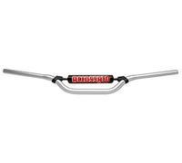 Manillar Accossato Made in Italy MX-enduro D.22, Derbi>SENDA R RACER 50 cc (2003-2003), color plata, con colcha y protector de cuello naranja (SH5A)