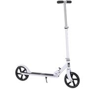 Manillar ajustable de 4 niveles, plegable, sistema de freno infantil HOMCOM para adolescentes, modelo Pea Max. 10 BLANCO