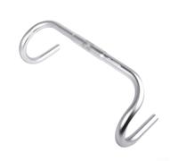 Manillar de aleación de aluminio para bicicleta de carretera, abrazadera de 25,4 mm x 420 mm de ancho, compatible con extremos de barra de 22,2 mm (plateado 25,4 x 420)