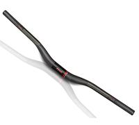 Manillar de bicicleta de montaña, manillar de bicicleta MTB, 31,8 mm, manillar de fibra de carbono, 680 mm, 3K, manillar de doble altura, rojo, recto, ligero, cuesta abajo