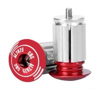 Manillar de bicicleta, extremos de barra de aleación de aluminio con bloqueo, expansión de 18 mm para bicicleta de carretera y montaña (rojo)