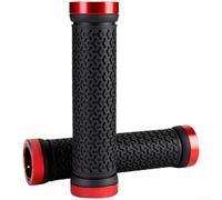 Manillar de bicicleta Grips, silicona antideslizante absorción de golpes, bloqueo MTB Road Bike (rojo)