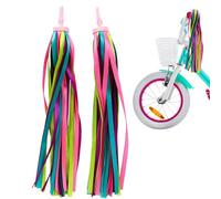 Manillar de bicicleta para niños - 25 cm/9,84 pulgadas 1 pieza con cable de remolque arcoíris, cinta con borlas de colores, ropa para niñas y niños | Accesorios para bicicletas, bicicletas, scooters y