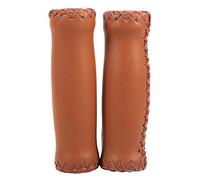 Manillar de Cuero Artificial Mangos de Manillar de Bicicleta Retro Mangos de la Cubierta del Manillar 1 par(marr髇)