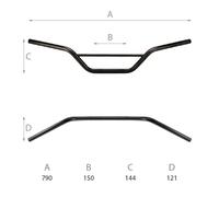 MANILLAR DE MOTO CROSS OFF-ROAD DOMINO PARA L 790MM NEGRO