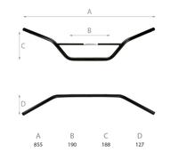 MANILLAR DE MOTO CROSS OFF-ROAD DOMINO PARA L 855MM NEGRO