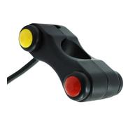Manillar de motocicleta, interruptor de botón doble de 12 V con orificio de montaje de 22 mm para control de peligros y faros, compatible con vehículos todo terreno y todoterreno