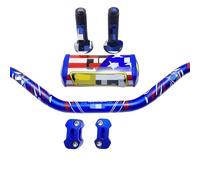 Manillar Moto,Manillar Mtb Manillar for barra PRO Taper Pack 1-1/8 ", almohadillas for manillar, empuñaduras Pit Pro Racing Dirt Pit Bike, motocicleta CNC, adaptador de 28,5mm(4Piece-B-Blue-GE)