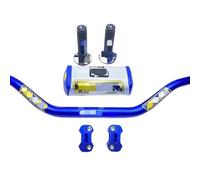 Manillar Moto,Manillar Mtb Manillar for barra PRO Taper Pack 1-1/8 ", almohadillas for manillar, empuñaduras Pit Pro Racing Dirt Pit Bike, motocicleta CNC, adaptador de 28,5mm(4Piece-A-Blue-PRO)