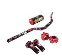 Manillar Moto Mtb,Manillar de Motocicleta 28MM Fat Bar 1-1/8' Almohadilla for manillar Empuñaduras for Motocicleta de motocross(Red)