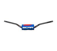 Manillar scar o² low 65/85 Ø28,6mm-negro/protector azul para moto repuestos