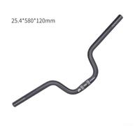 Manillar plegable para bicicleta de 580 mm de longitud, aleación de aluminio, HiRise 120/160 mm, 25 4 mm de diámetro (25,4 x 580 x 120 mm, negro)