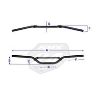Manillar Renthal R823 Racer 22mm Compatible Con KTM SX 65 Husqvarna TC 65 Negro