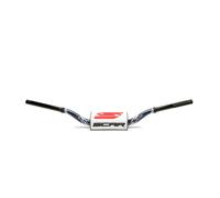 Manillar scar o² color high Ø28,6mm-azul oscuro/protector blanco para moto