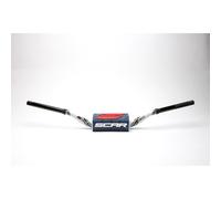 Manillar scar o² color yamaha yz/yzf Ø28,6mm-blanco/protector azul oscuro para