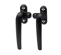 Manillas de ventana, Manija de ventana abatible, llave repuesto, bloqueo, ventanas doble acristalamiento, Multicolor, 2 uds(Black 1pair)