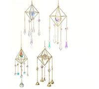 Manillefu Atrapa el sol de cristal con jaula de metal para reflejo de la luz del arco iris, elegante adorno colgante para jardín, hogar, boda, decoración de Navidad