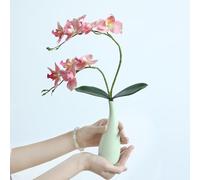 Manillefu Flor artificial de Phalaenopsis de 46 cm, de plástico, tacto realista, tallo largo, decoración elegante para ramo de boda, hogar, oficina, fiesta, guía de carretera