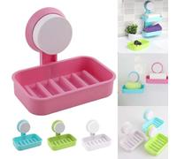 Manillefu Jabonera con ventosa, soporte de jabón autodrenante en abdominales, mantiene la barra seca y limpia para el lavabo del baño y la ducha