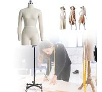 Maniquí Busto de Señoras, maniqui blanco mujer costura, Ajustable Altura Maniqui Costura Mujer Cuerpo de maniquí para exhibición de Joyas de Vestir,WITHarms-XL86