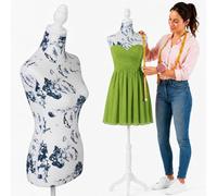 Maniquí Busto Sartorial Femenino De Costura para Prendas Ropa Tailleur Torso De Mujer Altura Ajustable para Vitrinas con Trípode Estructura De Madera 42 x 170cm (Capri)