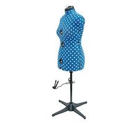 Maniqui Costura Ajustable Lunares Azul Claro 8-Partes | Medio (M) [Talla EUR 44 a 48]