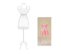 Maniquí de Alambre para Mujer, Torso de Maniquí de Costura con Soporte Metálico, Altura Ajustable de 150 a 193 cm, Exhibidor de Cuerpo Delgado de Alambre Metálico, Torso de Maniquí(White)