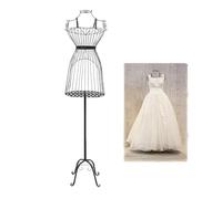 Maniquí de Alambre para Mujer, Torso de Maniquí de Costura con Soporte Metálico, Altura Ajustable de 150 a 193 cm, Exhibidor de Cuerpo Delgado de Alambre Metálico, Torso de Maniquí(Black)