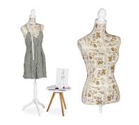 Maniqui de costura busto ajustable torso decorativo 1,7 kg poliéster 3 patas
