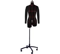 Maniquí De Costura De Talla Grande con Brazos Suaves, Soporte De Torso Maniquí De Sastre De Espuma for Mujer Adulta, for Exhibición De Ropa/Entrenamiento De Diseño, Ajustable(Rolling Wheel Stand,Small