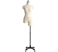 Maniquí de costura femenina, soporte de Torso con rueda que se puede fijar, maniquí de sastre con forma de vestido de medio cuerpo de espuma(XXX-Large)