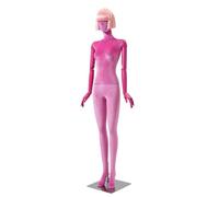 Maniquí de Costura Maniquí Femenino con Peluca, Cabeza Giratoria, Brazo Ajustable Biomimético, Modelo De Exhibición De Moda para Tiendas De Ropa Y Escaparates(Pink,Full Body Model)