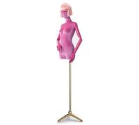 Maniquí de Costura Maniquí Femenino con Peluca, Cabeza Giratoria, Brazo Ajustable Biomimético, Modelo De Exhibición De Moda para Tiendas De Ropa Y Escaparates(Pink,with Stool)