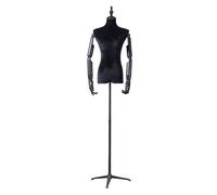 Maniquí de Costura Maniquí Femenino De Cuerpo Completo, Altura Ajustable, Maniquí para Ropa, Soporte con Forma De Ropa, Brazo De Madera Desmontable Utilizado para Exhibir Ropa(Black,with Arms)