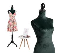 Maniquí de Costura Relaxdays para Mujer, Talla 36/38, Verde Esmeralda/Negro
