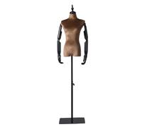 Maniquí de Costura Torso De Maniquí Femenino con Soporte De Altura Ajustable De 140-185 Cm, Hombros 39 Cm / Busto 86 Cm / Cintura 64 Cm / Cadera 84 Cm(Brown,with Arms)