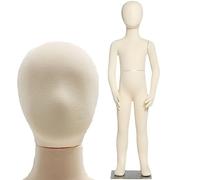 Maniquí de Cuerpo Completo para niño de 1 2 3 4 5 6 7 8 9 10 12 13 14 años, maniquí de Torso Flexible con Base para Cabeza y Brazos, para escaparate, decoración navideña, 2 Year Old-One Size